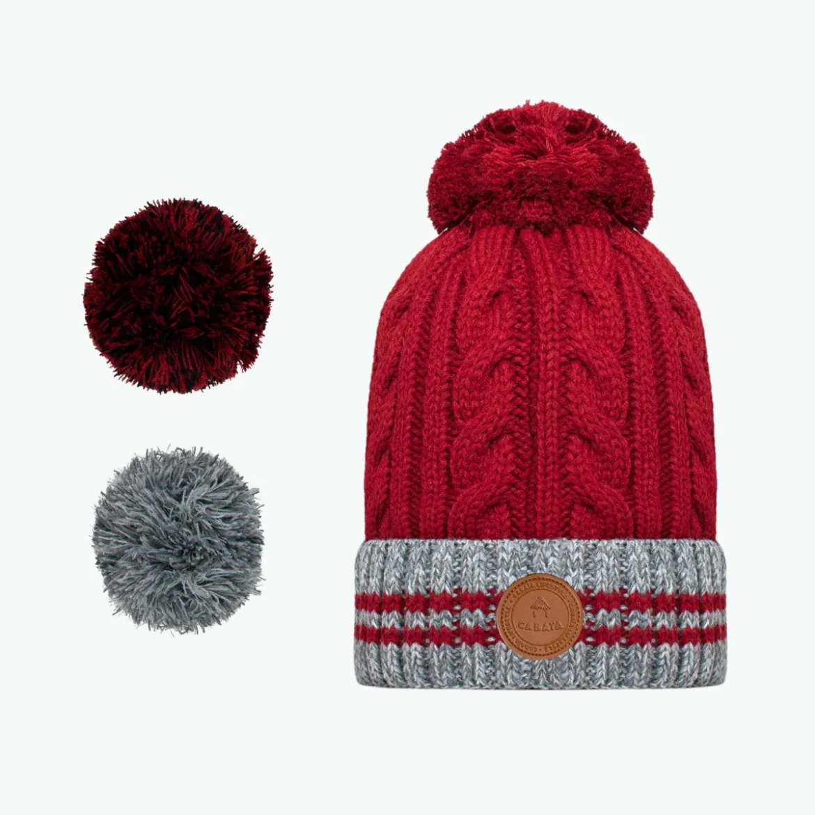 Beanie Creamy Gin Grey Burgundy